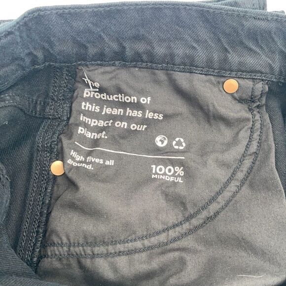Pacsun Womens High Rise Button Fly Distressed Baggy Jeans Eco Black Size 30 NWT - Picture 10 of 13